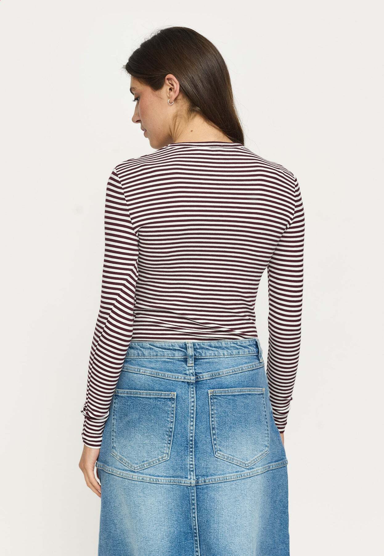 SOFT REBELS LONGSLEEVE FENJA STRIPE VINYARD WINE
