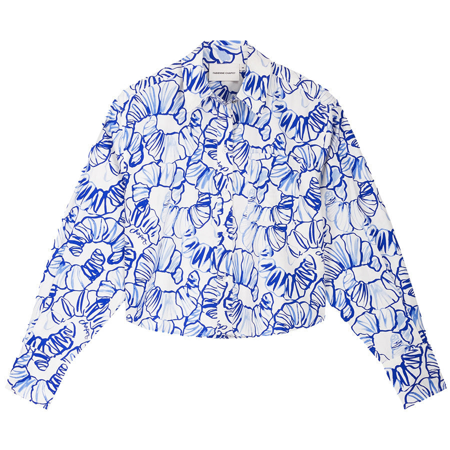 FABIENNE CHAPOT BLOUSE HAIDY COSY WHITE/COBALT