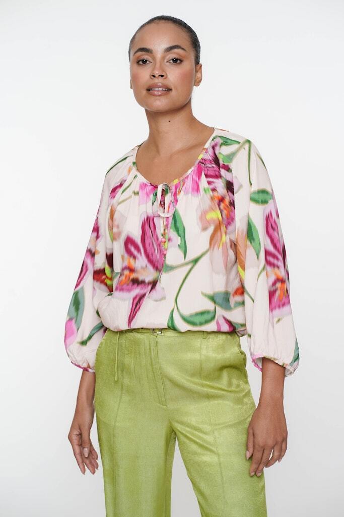 GEISHA TOP ECRU/PINK