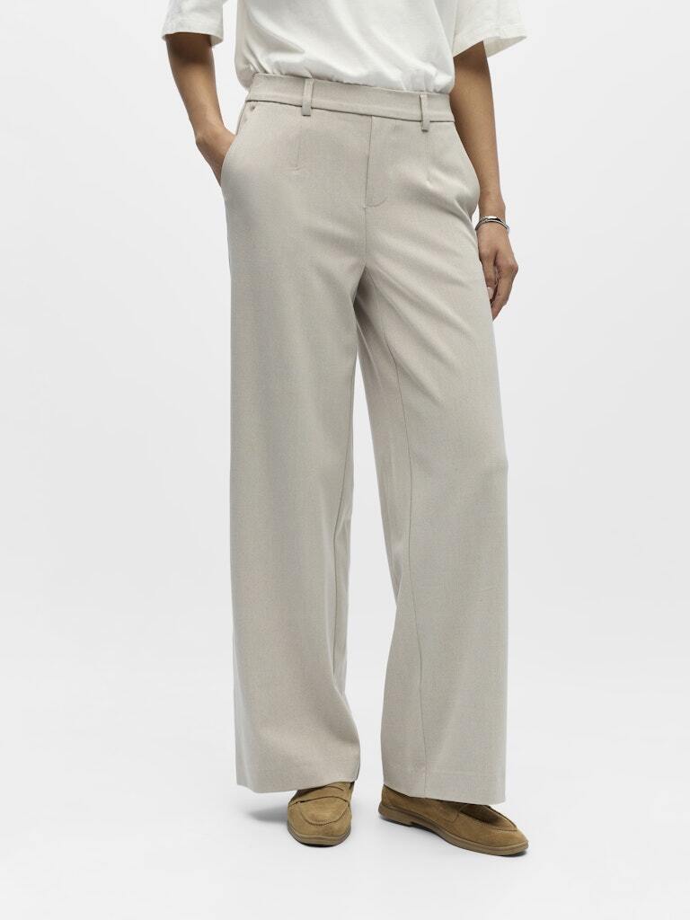 OBJECT BROEK LISA WIDE HUMUS/MELANGE