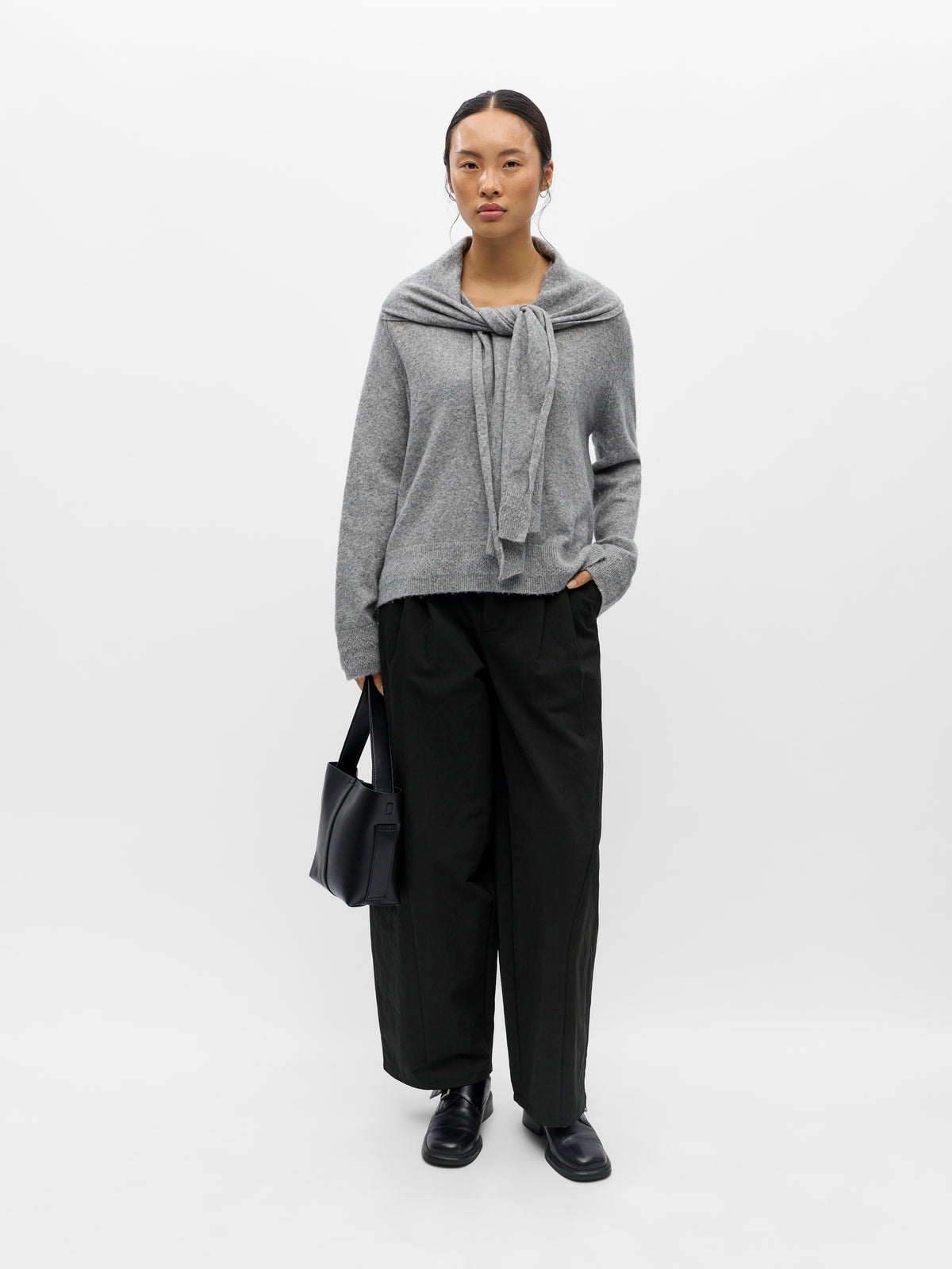 OBJECT TRUI MET SJAALTJE LIGHT GREY MELANGE