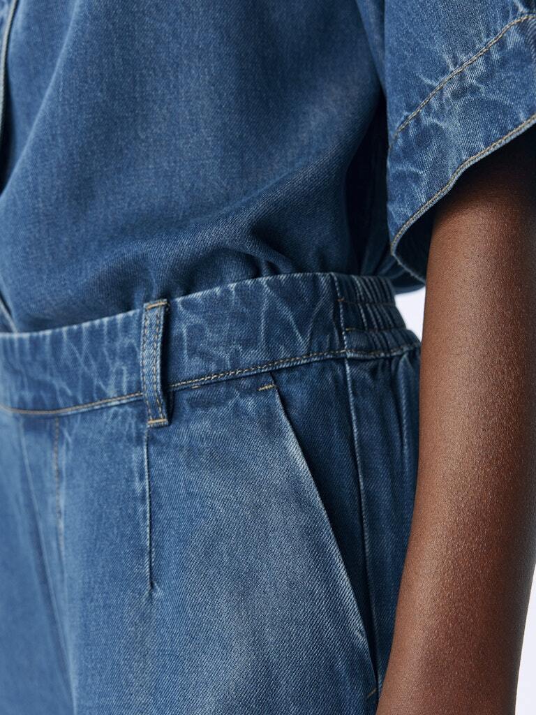 OBJECT BROEK FRAME DARK BLUE DENIM/RINSE WASH