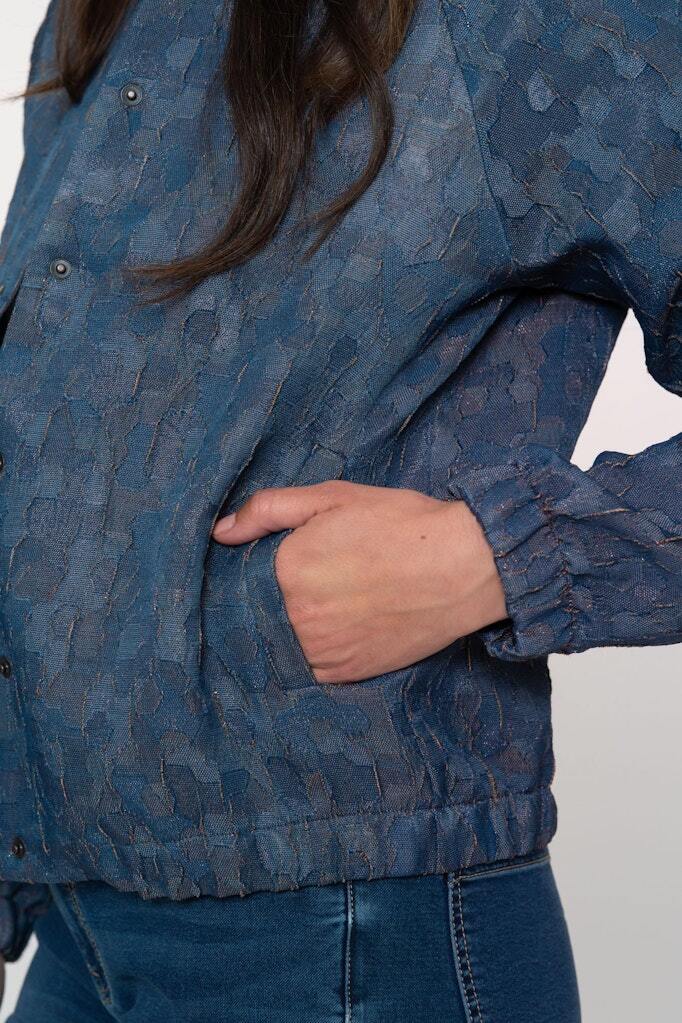 GEISHA BOMBER JACQUARD PURPLE/BLUE