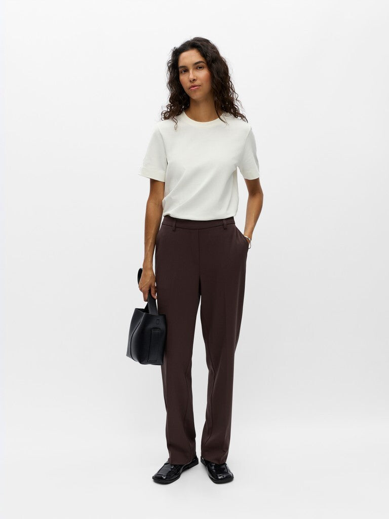 OBJECT BROEK LISA STRAIGHT SEAL BROWN