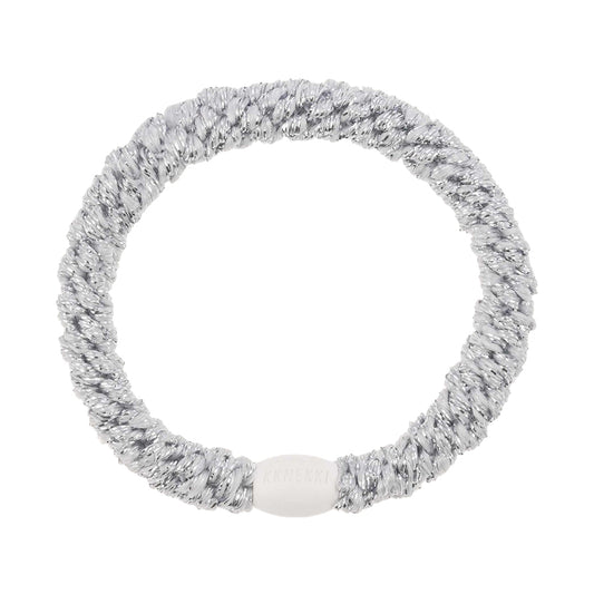 KKNEKKI HAARELASTIEK WHITE SILVER GLITTER STRIPE