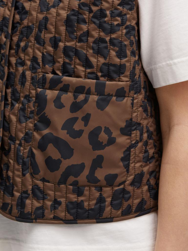 SENSES THE LABEL GILET MET PRINT LEO BROWN