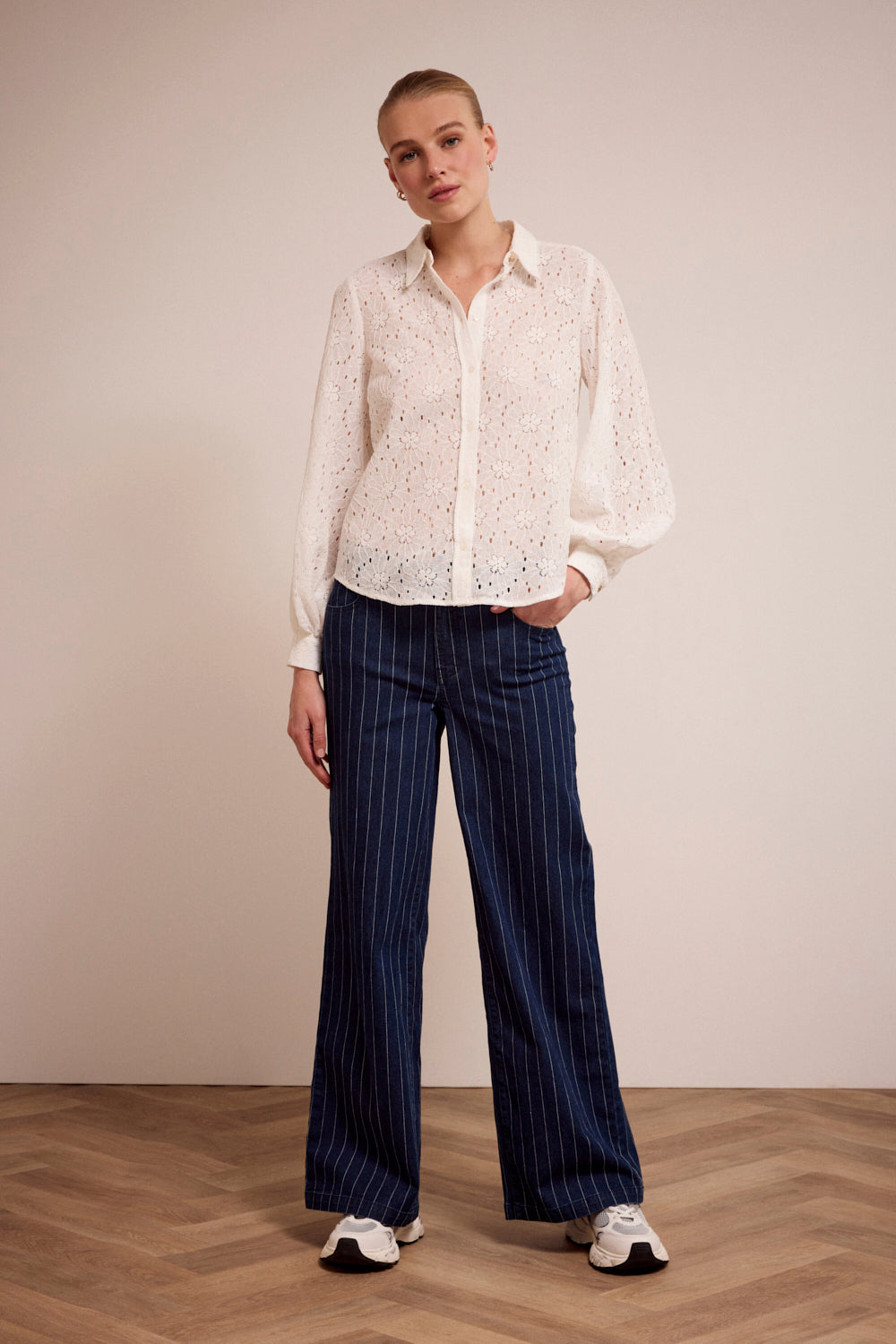 TRAMONTANA BROEK PINSTRIPE DARK BLUE DENIM