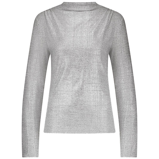 TRAMONTANA TOP METALLIC COATED SHOULDER DETAIL SILVER