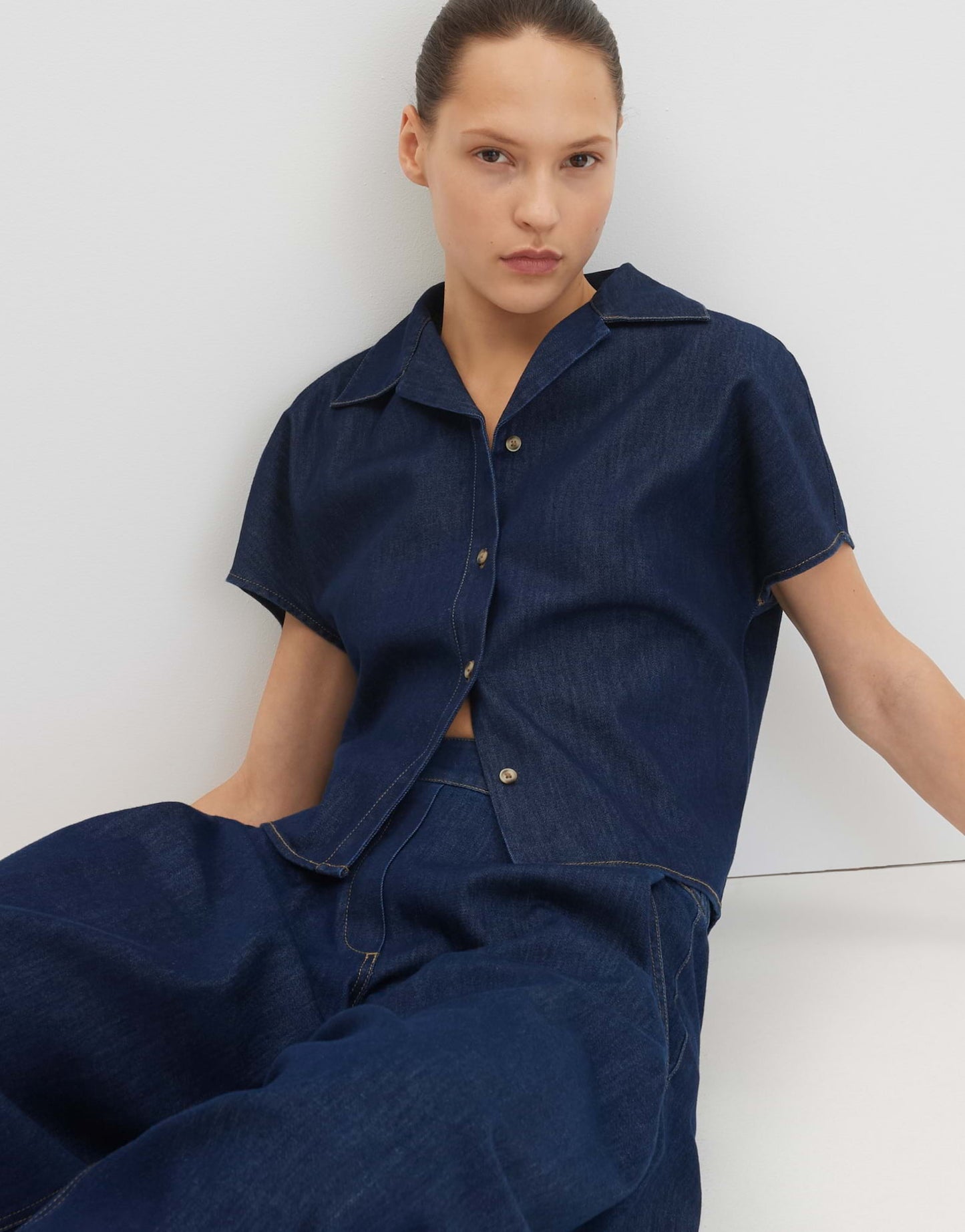 SOMEDAY BLOUSE ZONDRA DENIM RINSED DARK BLUE
