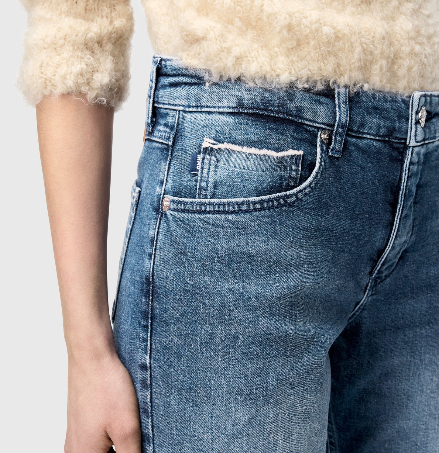 MAC JEANS STRAIGHT MID RANDOM BLUE