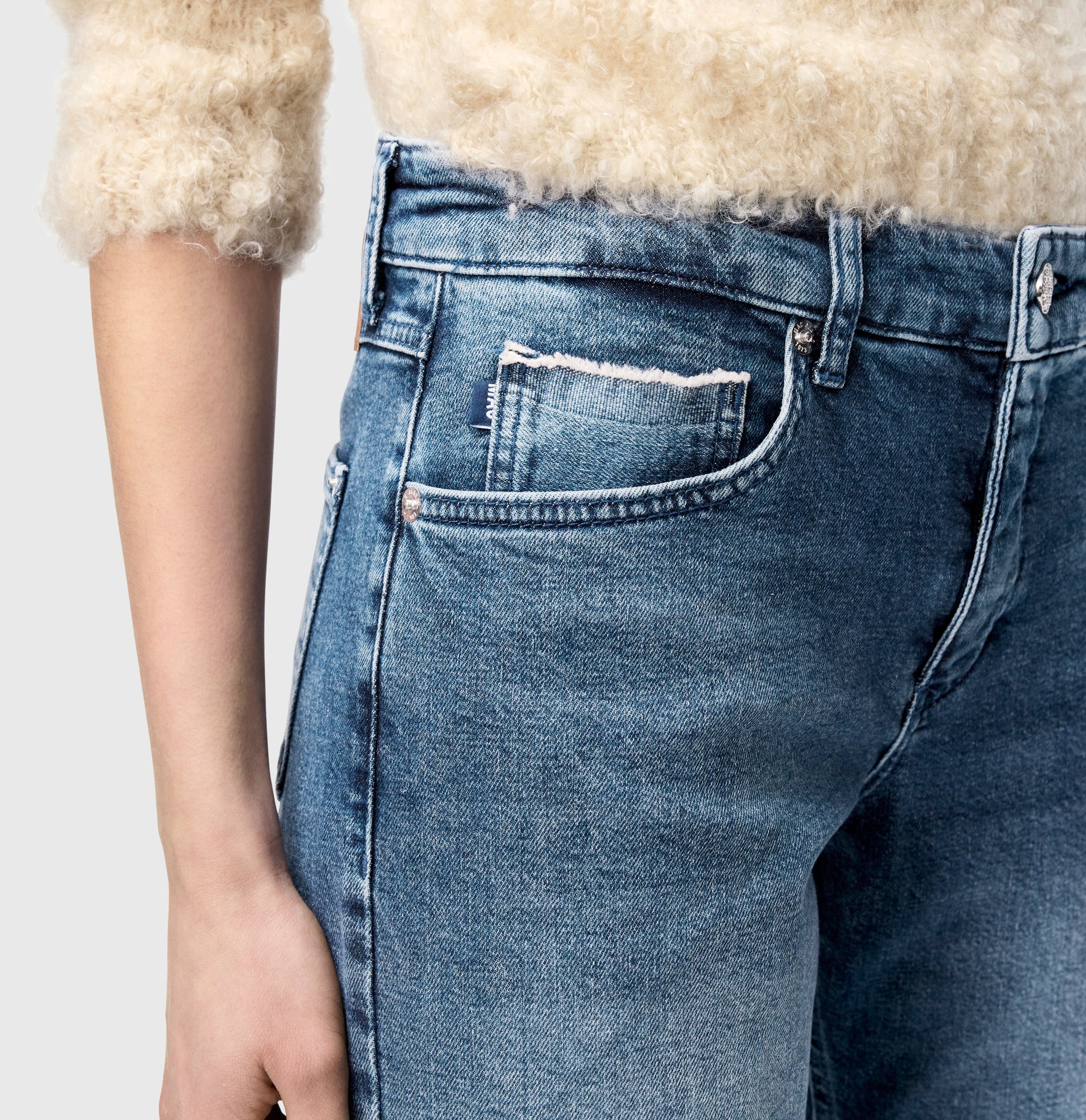 MAC JEANS STRAIGHT MID RANDOM BLUE