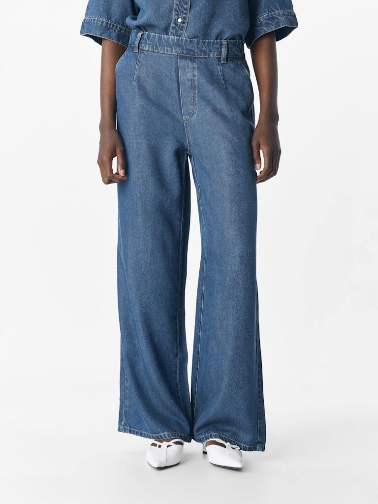 OBJECT BROEK FRAME DARK BLUE DENIM/RINSE WASH