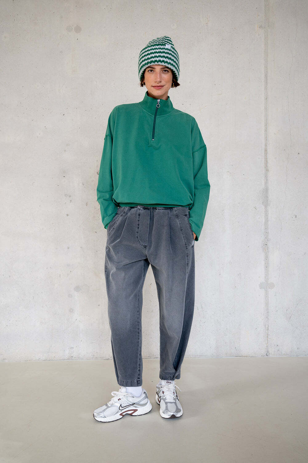 PENN&INK SWEATER PRINT GREEN