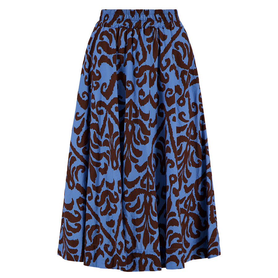 ZUSSS ROK IKAT PRINT BLUE/BROWN