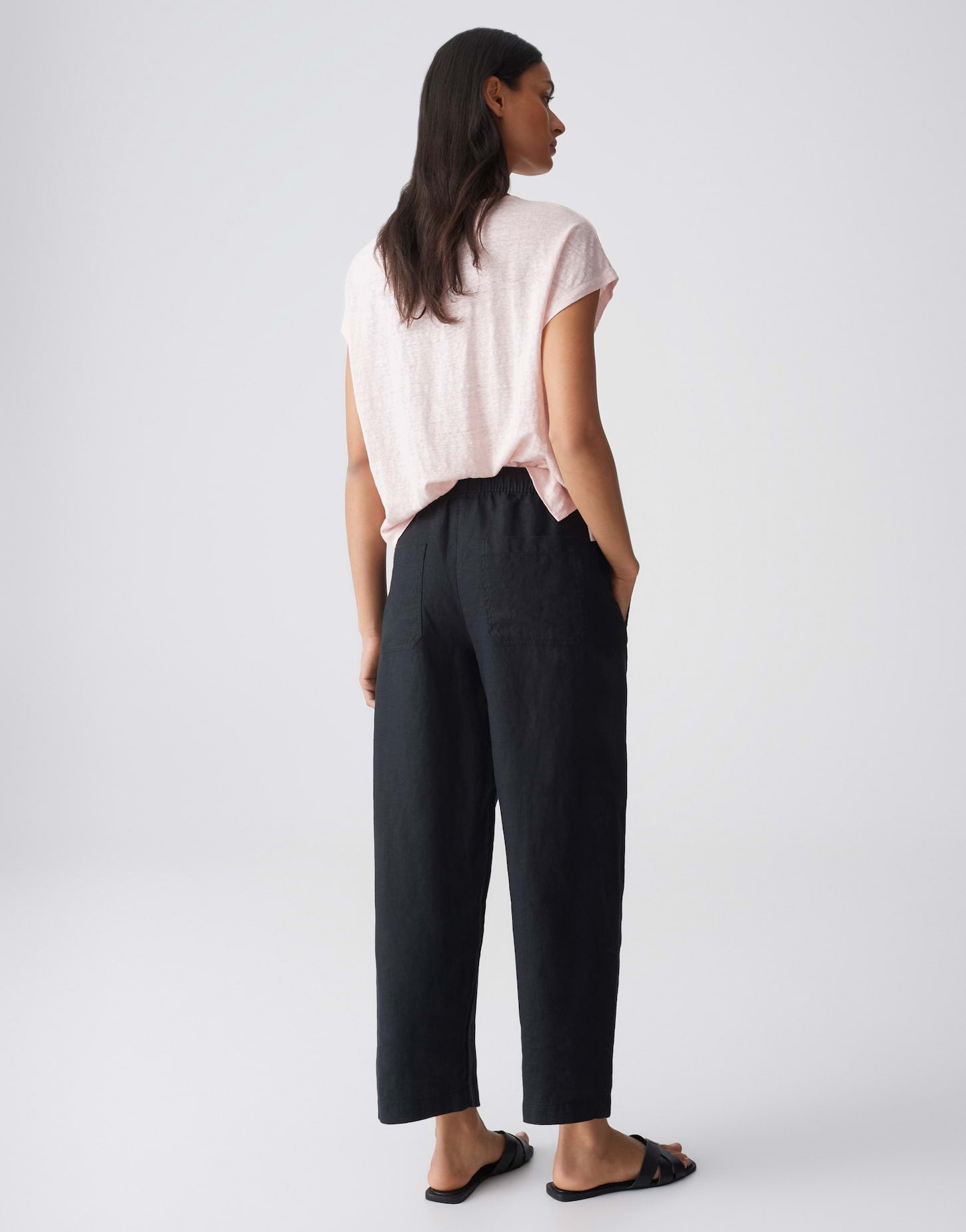OPUS BROEK MYHA LINEN BLACK