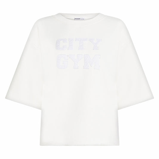 PENN&INK SWEATER PRINT CITY GYM ECRU/WHITE