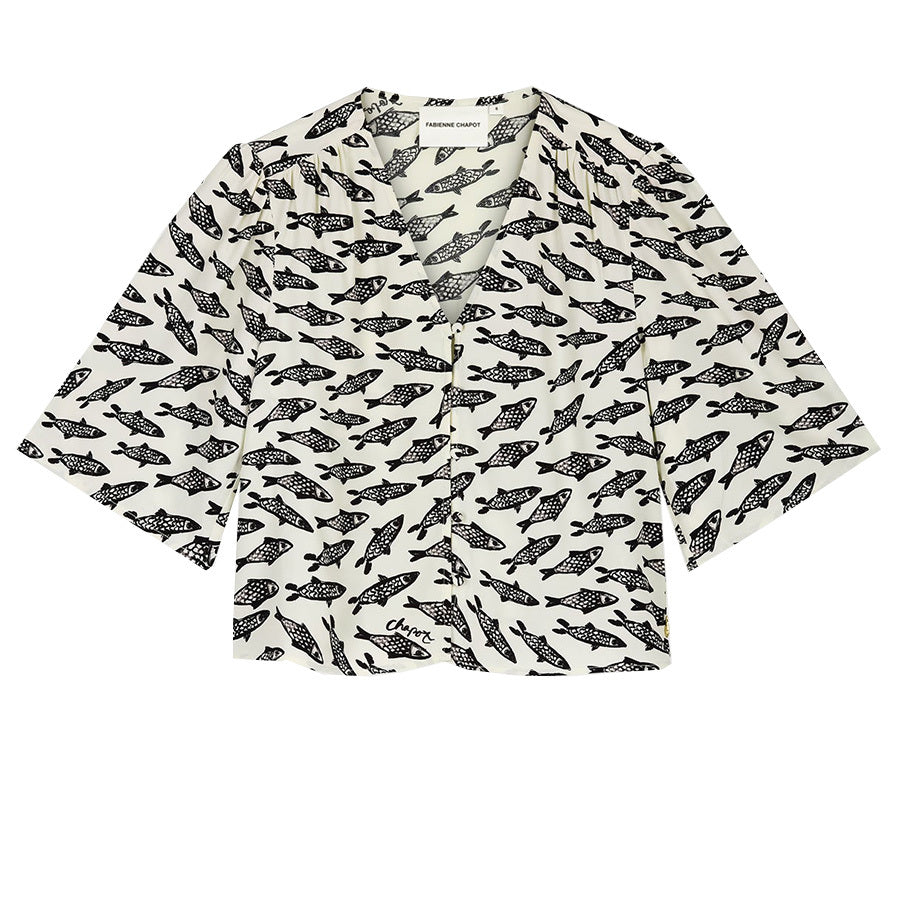 FABIENNE CHAPOT BLOUSE STARLET OFF-WHITE/BLACK