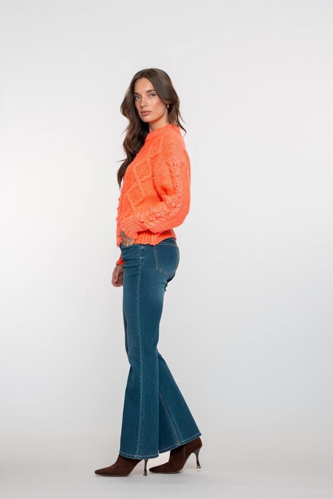 GEISHA JEANS FLARED STONEWASH DENIM