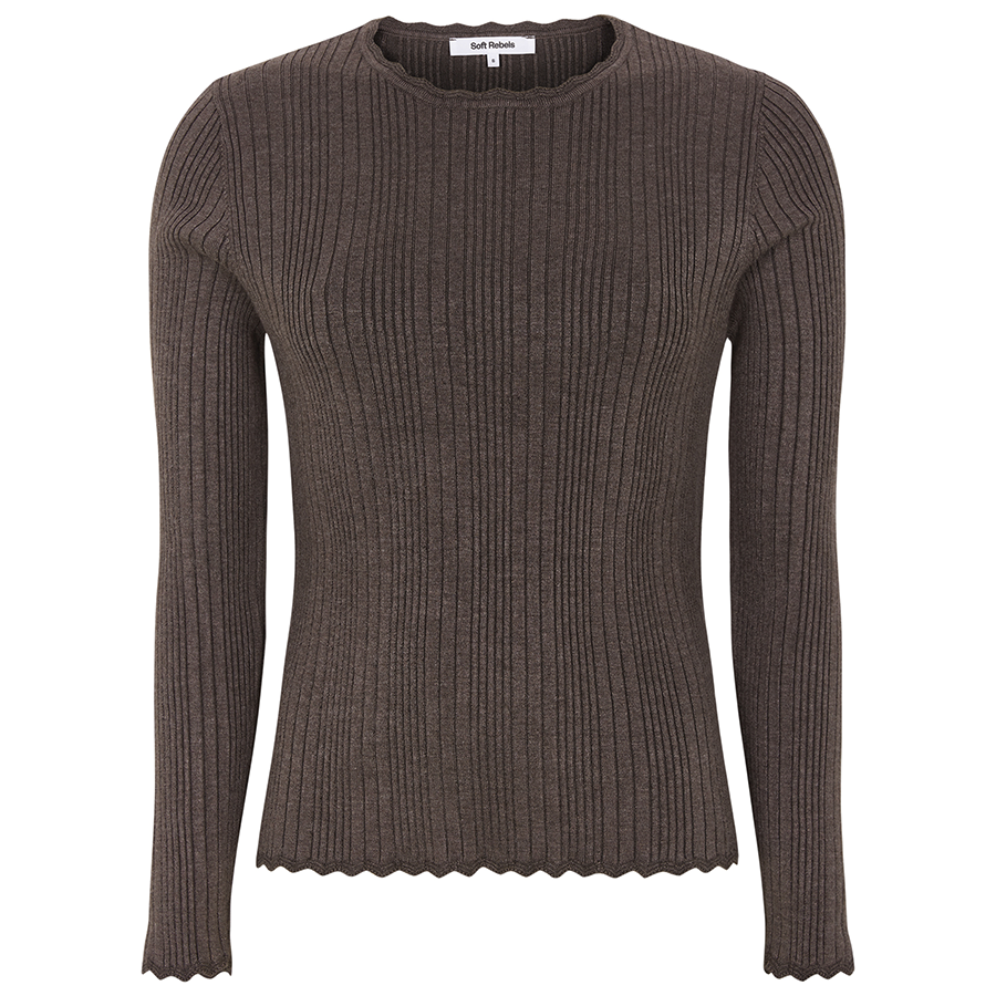 SOFT REBELS TOP MARLA COFFEE QUARTZ MELANGE