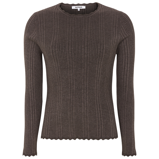 SOFT REBELS TOP MARLA COFFEE QUARTZ MELANGE