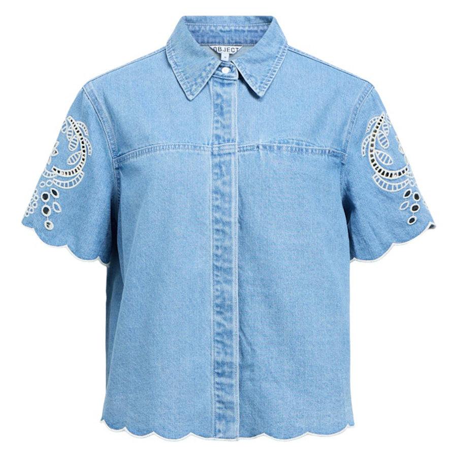 OBJECT BLOUSE IDDA LIGHT BLUE DENIM