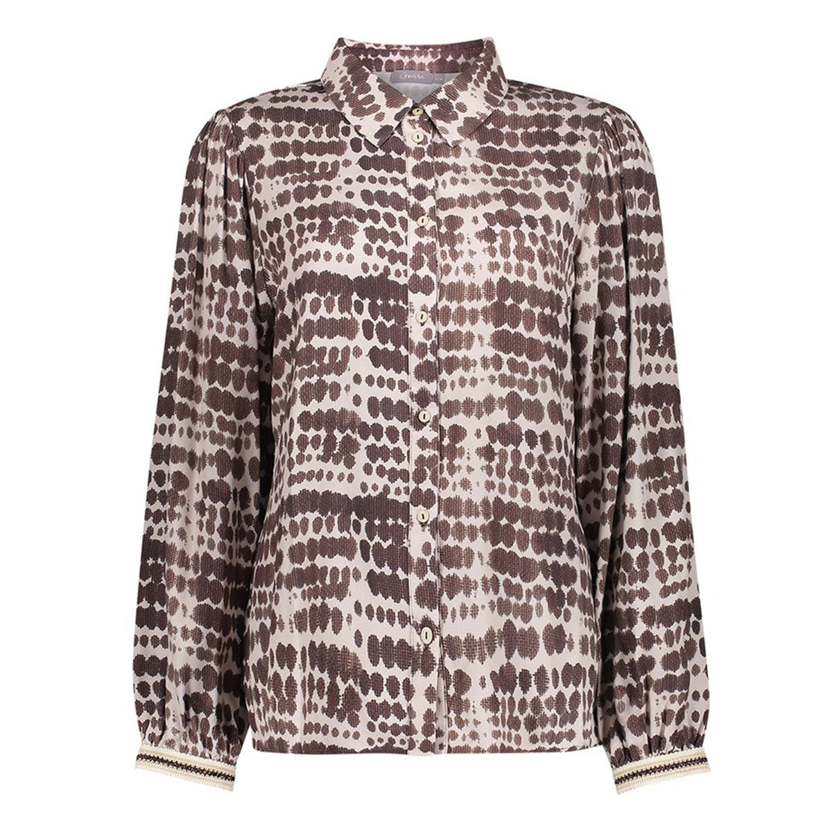 GEISHA BLOUSE BROWN/SAND