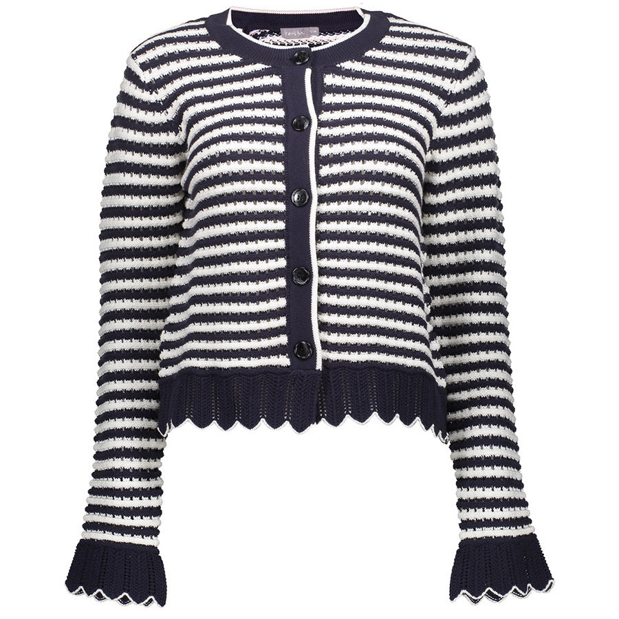 GEISHA VEST STRIPES NAVY/OFF-WHITE