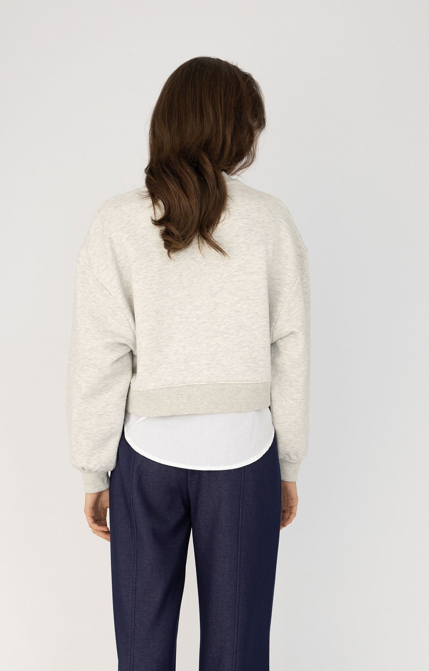 ANNA BLUE SWEATER CHESA MID GREY MELANGE