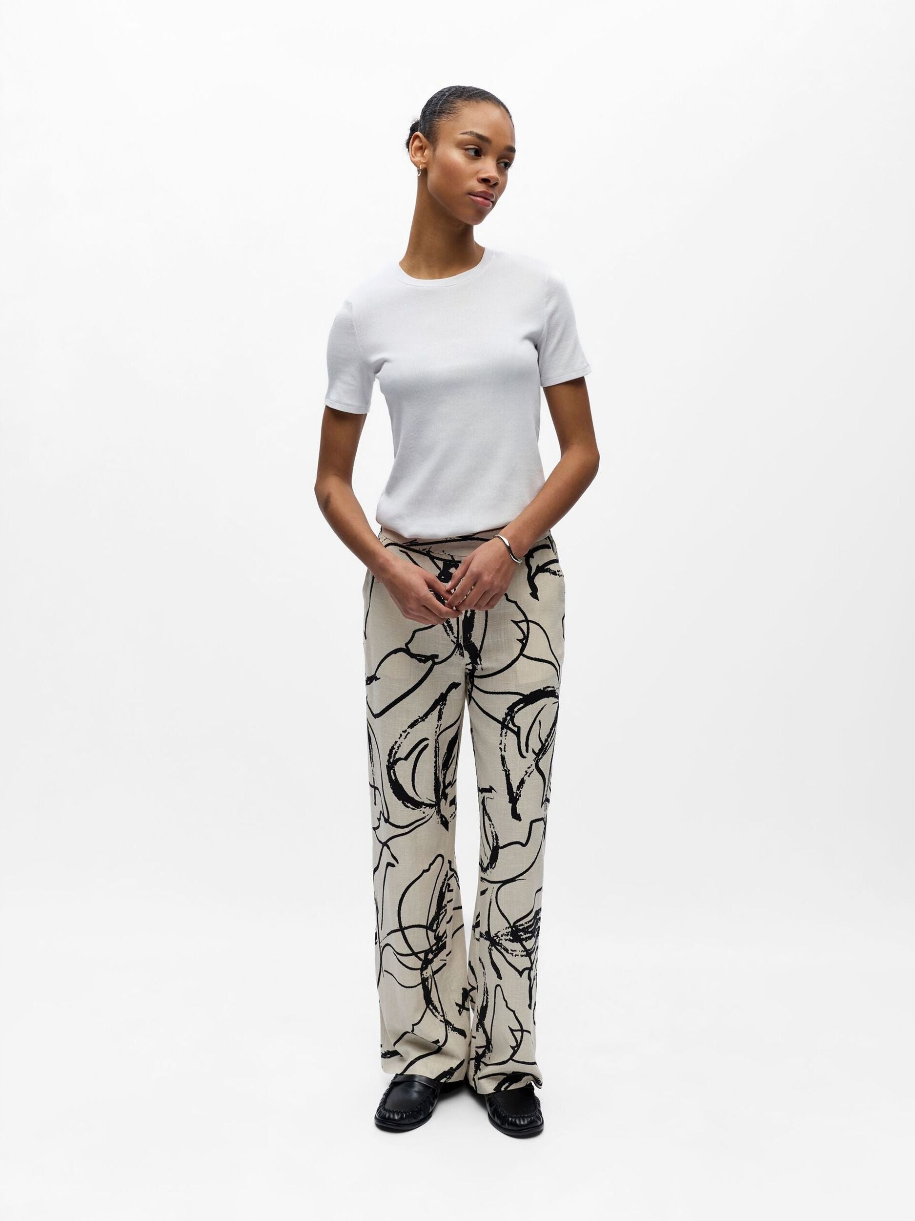 OBJECT BROEK SANNE ALINE SANDSHELL/BLACK ABSTRACT