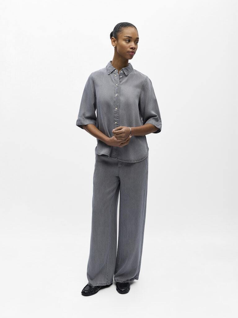 OBJECT BLOUSE FRAME LIGHT GREY DENIM