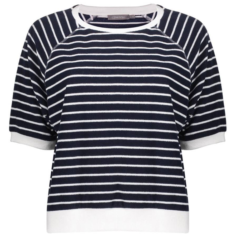 GEISHA TOP STRIPES NAVY