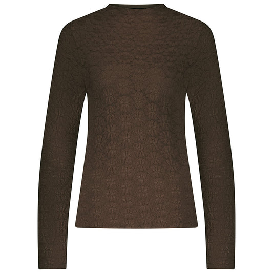 TRAMONTANA TOP BRUSHED STRETCH LACE ESPRESSO