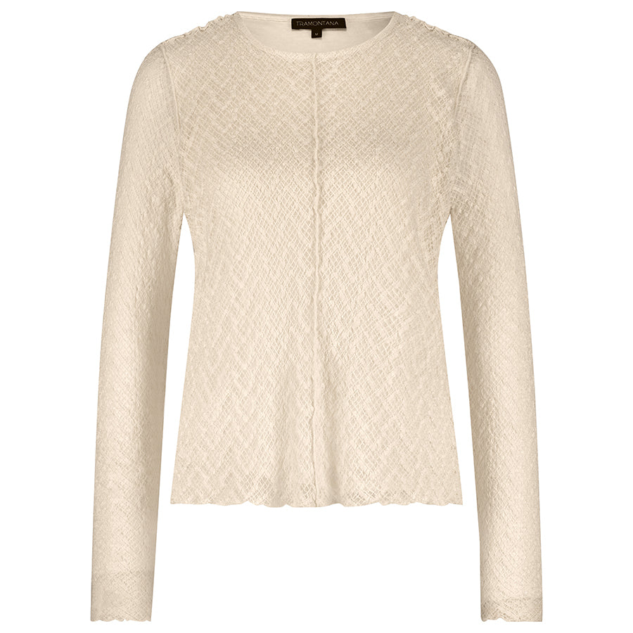 TRAMONTANA TOP STRETCH LACE STONE