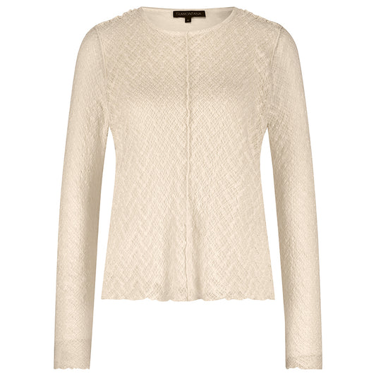 TRAMONTANA TOP STRETCH LACE STONE