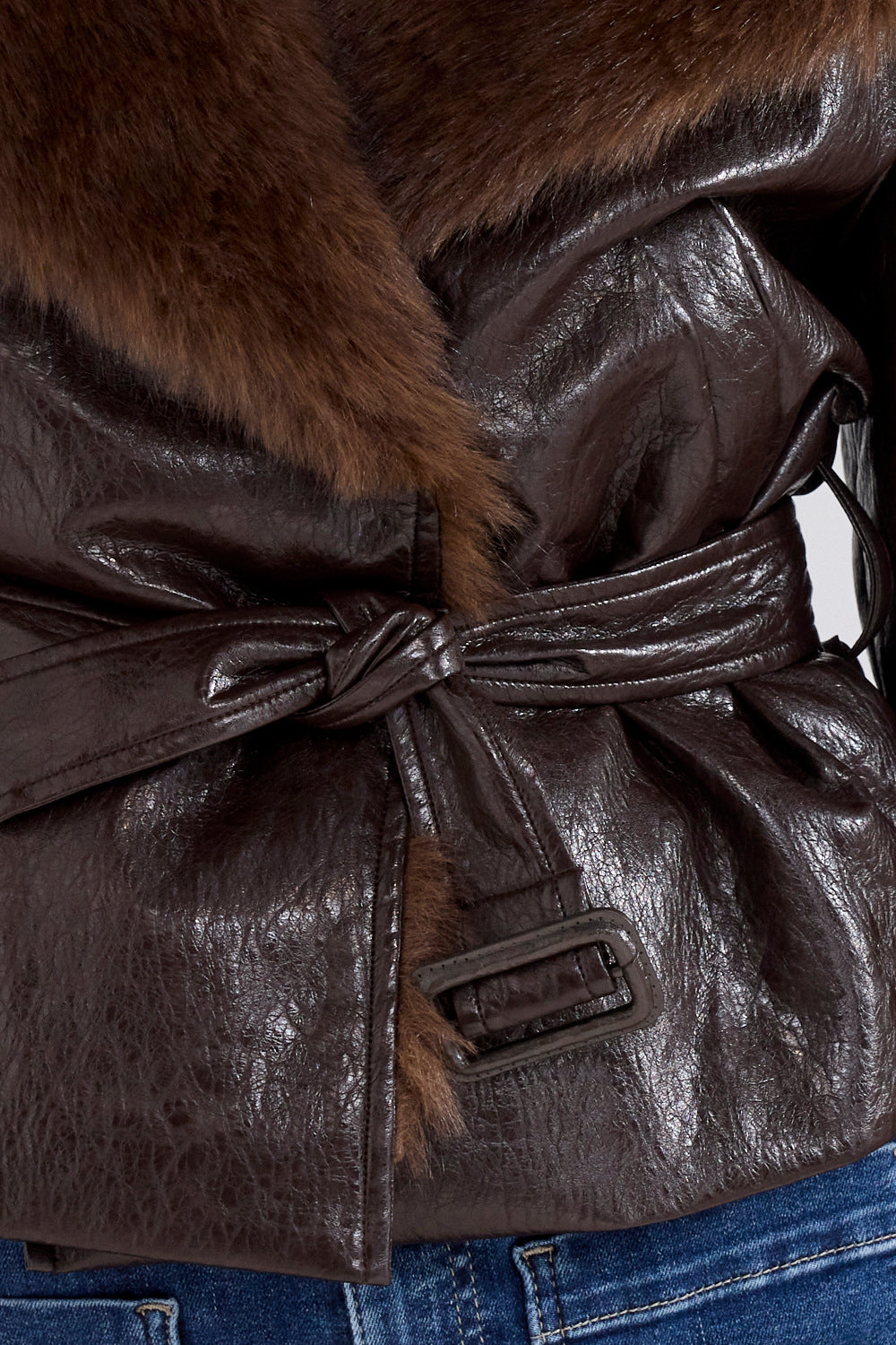 TRAMONTANA JACK FAKE FUR COLLAR CHOCOLATE