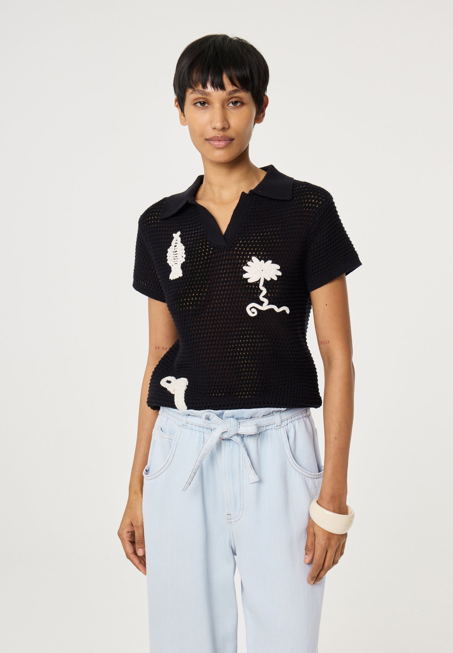 FABIENNE CHAPOT TOP FIN BLACK