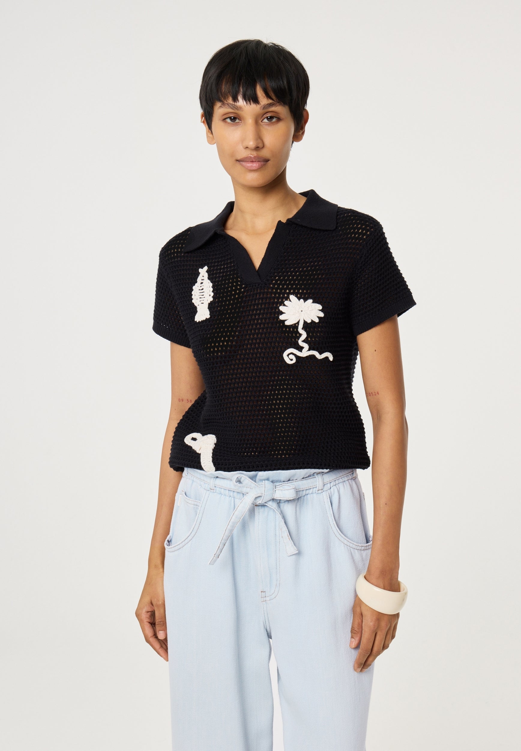 FABIENNE CHAPOT TOP FIN BLACK