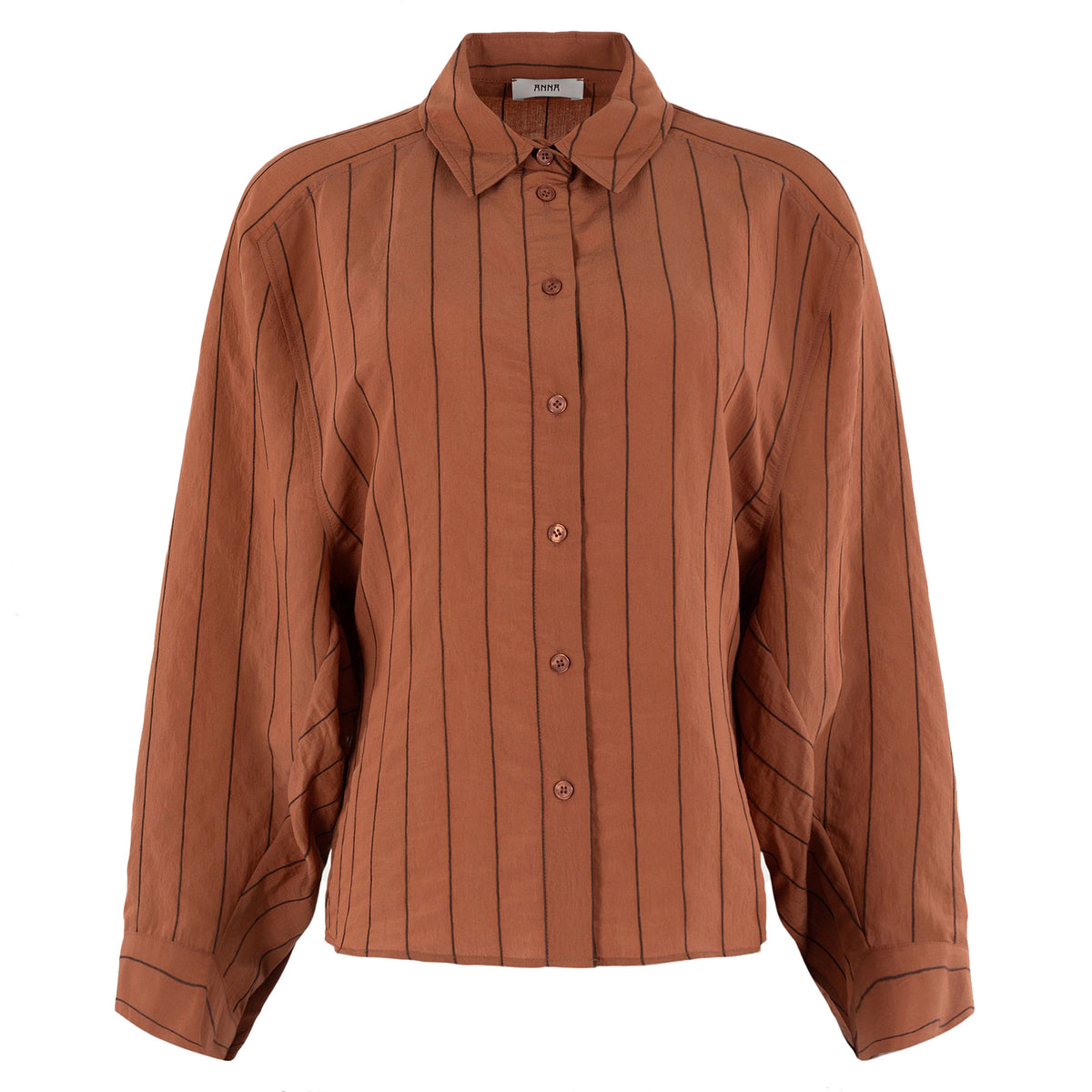 ANNA BLOUSE RUST STRIPE