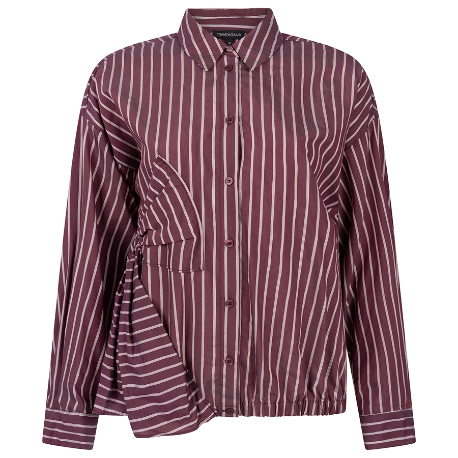 TRAMONTANA BLOUSE BOW POMEGRANATE