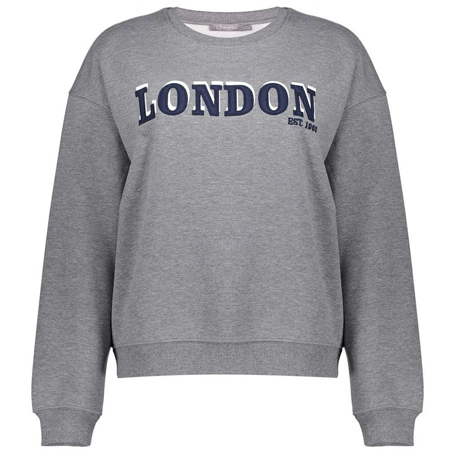 GEISHA SWEATER LONDON GREY MELANGE/NAVY