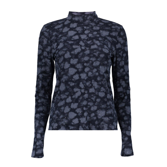 GEISHA TOP MET RHINESTONES DARK BLUE