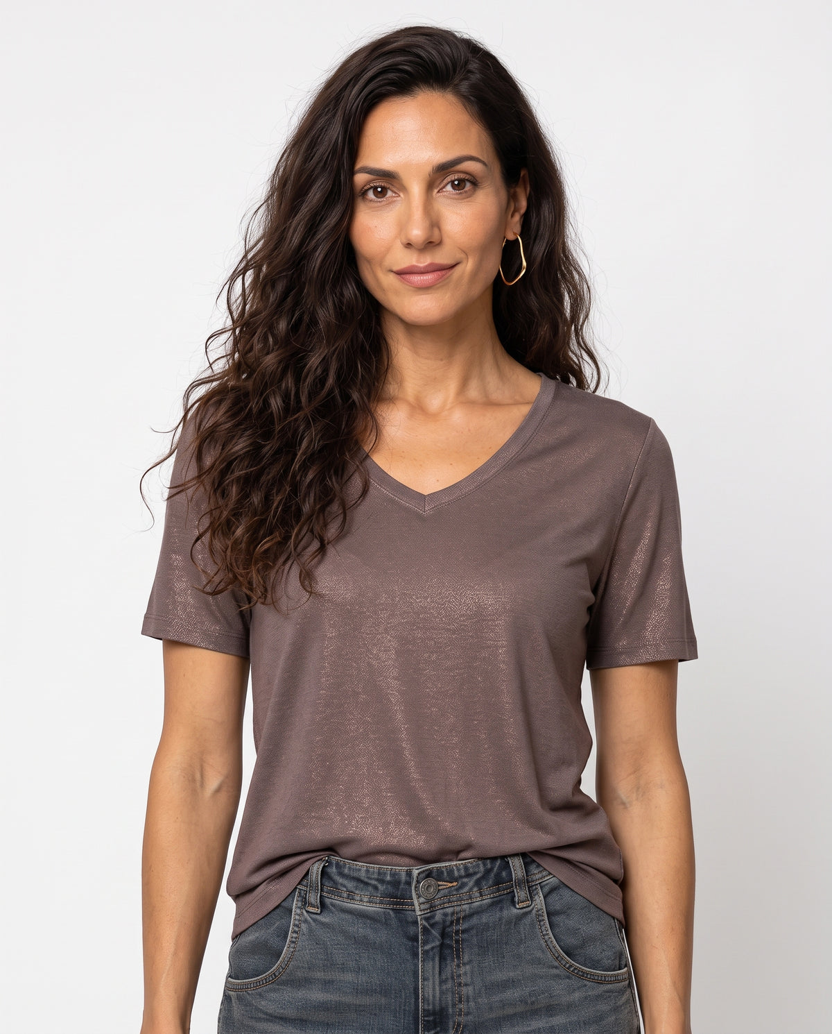GEISHA JERSEY T-SHIRT DARK BROWN