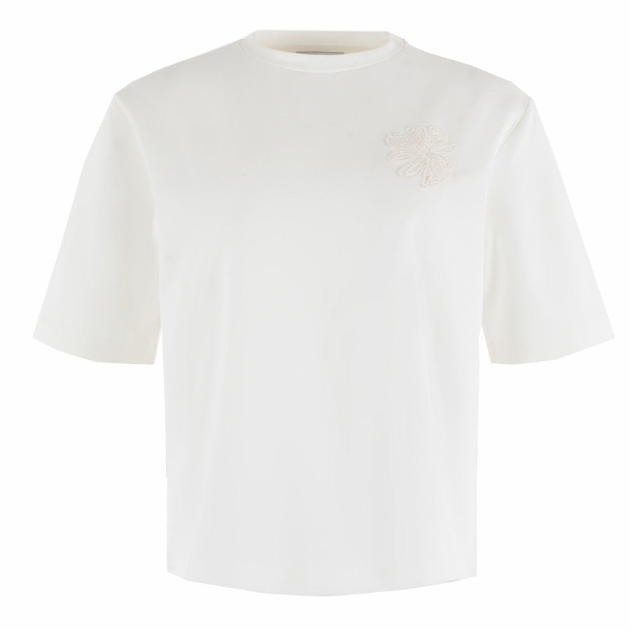ANNA T-SHIRT BOXY OFF-WHITE SOLID