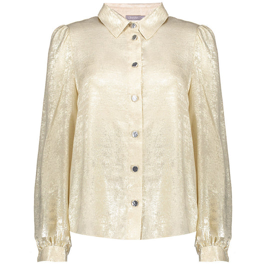 GEISHA BLOUSE SHINY VELVET SILVER