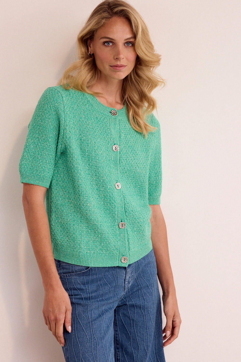 TRAMONTANA VEST FANCY YARN EMERALD