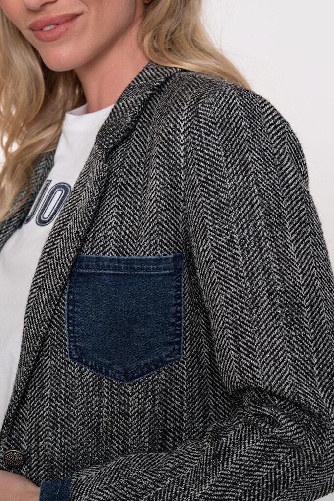 GEISHA BLAZER TWEED DENIM ANTHRACITE