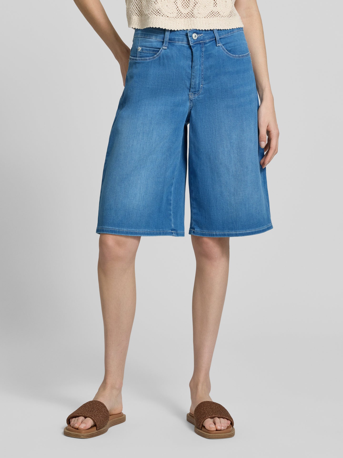 MAC JEANS DREAM WIDE BERMUDA SUMMER MID BLUE WASH
