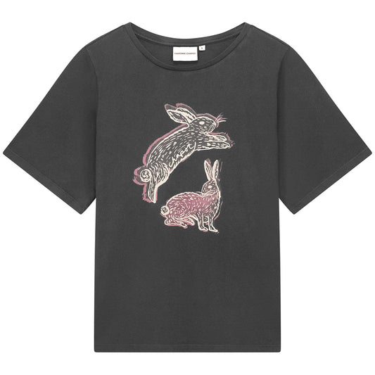 FABIENNE CHAPOT T-SHIRT FAY RABBIT DARK ANTRACITE