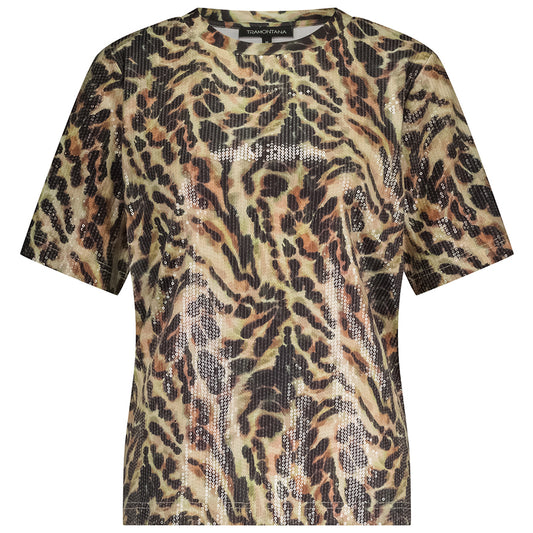 TRAMONTANA T-SHIRT SEQUIN PRINT NEUTRALS