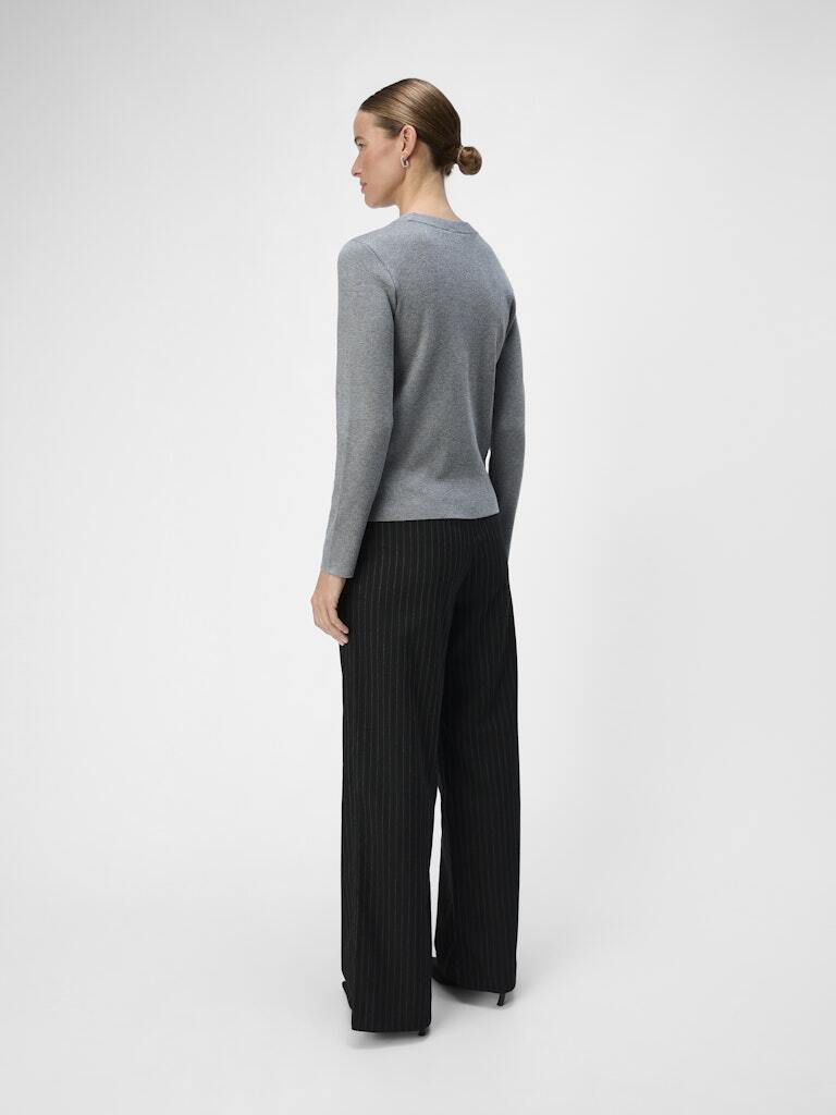 OBJECT BROEK LISA WIDE BLACK/GREY
